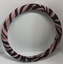 New Animal Print Soft Velour Steering Wheel Cover Zebra Pink