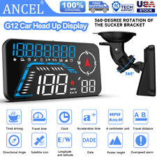 Digital Car Hud Gps Speedometer Head Up Display Compass Overspeed Alarm Mph Kmh