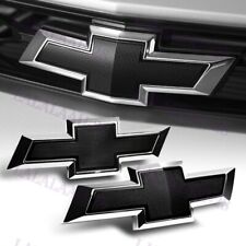 For 2014-2018 Chevy Chevrolet Impala Front Grille Rear Bowtie Emblem Black Set