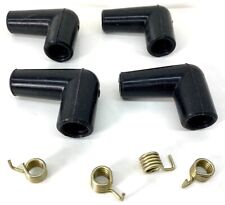 4 Pack 90 Degree Spark Plug Rubber Boots Black 7mm Wire Terminal Ends