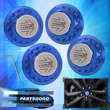 4pcs For Civic Integra Ef Eg Ek Typer Jdm Adjustable Wheel Center Hub Caps Blue