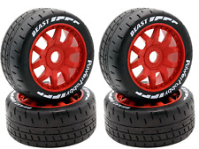 Powerhobby 18 Gt Beast Belted Tires 17mm Wheels Soft Red 4 Arrma Infraction