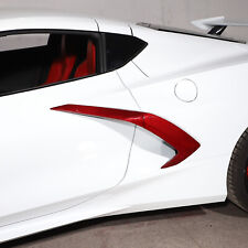 Red Carbon Fiber Side Fender Vent Door Handle Cover Trim For Corvette C8 Coupe