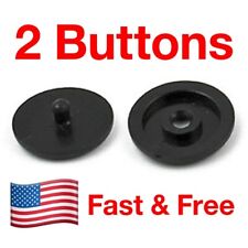2x Black Seat Belt Button Snap Buckle Stop - Universal Fit Stopper Kit In Black