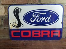 Vintage Ford Cobra Motor Co. Dealership Porcelain Sign 8 X 12
