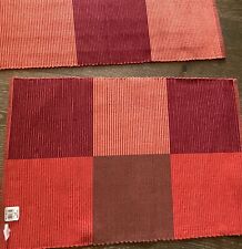 World Market Placemats Set Of 6 Color Block Orange Burgundy Brown Ribbed New Nwt