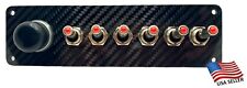 12v Switch Panel Real Carbon Fiber Plate Push Start 6 Red Led Toggle Switches