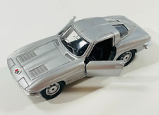 1996 Maisto 63 Corvette Split Window 138 Silver Diecast Door Open Rubber Tires