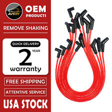 Hei Red Spiral Core Spark Plug Wires 45 Degree End For Bbc Chevy 396-427-454-502