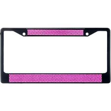 Premium Black Hot Pink Bling Crystal Diamond License Plate Frame For Car-truck