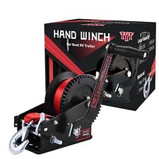 Tyt 3500lbs Black Hand Winch Boat Trailer Crank Winch With 32ft Red Strap Usa