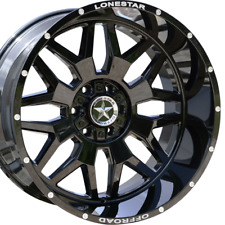22 Gloss Black Lonestar Renegade Wheels 22x12 6x139.7 -44mm Fit Gmc Chevy 1500