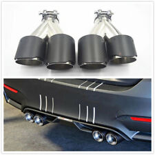 For Car Suv Off-road Pair Matte Black Carbon Fiber Exhaust Muffler Universal