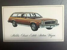 1976 Chevrolet Malibu Classic Wagon Postcard Post Card Collector Card Rare