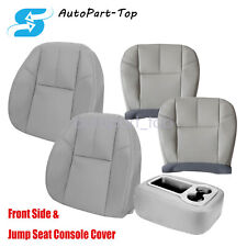 For 2007-2014 Chevy Suburban Both Side Gray Leather Bottom-back Jump Seat Cover