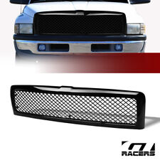 For 1994-2002 Dodge Ram Glossy Black Mesh Front Bumper Grill Grille Guard Abs