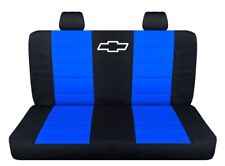 Fits 1990-1998 Chevy Ck 1500 Pickup Front Bench With Headrests Black And Blue