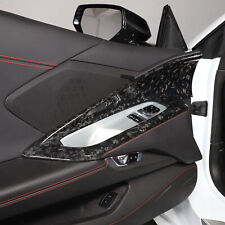 Forged Real Carbon Fiber Interior Door Panel Frame Trim For Corvette C8 2020-24
