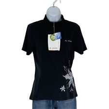 Vaude Shirt Women Sz S Short Sleeve Zippered Sun Block Odor Resistant A-53
