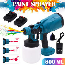 Electric High Pressure Cordless Paint Sprayer Hvlp Spray Gun Kit2 Battery