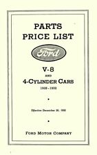 1928 1929 1930 1931 1932 Ford V-8 4 Cyl Parts Numbers List Guide Interchange