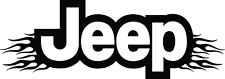 Jeep Logo Flame Design Vinyl Decal Sticker 42 Different Colors Available
