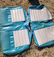 1965 - 1966 Mustang Rear Seat Deluxe Pony Upholstery Turquoise And White