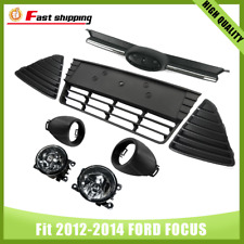 Front Bumper Grill Cover Assemblyfog Lights For 2012 2013 2014 Ford Focus Mesh