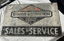 Vintage Briggs Stratton Dealership Advertising Metal 2 Side Sales-service Sign