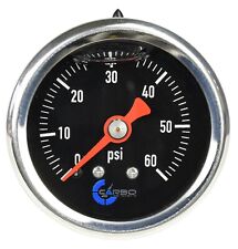 Carbo Gauge 0-60 Psi Fuel Pressure Oil Pressure 1.5 Liquid Filled Black Dial
