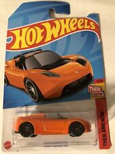 2023 Hot Wheels Orange Tesla Roadster Then And Now 610 217250-brand New