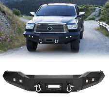 For Toyota Tundra 2007-2013 Front Bumper Steel Winch Ready W D Rings Lights