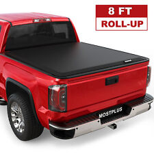 8ft Roll Up Bed Tonneau Cover W Led For 1988-2007 Chevy Silverado Gmc Sierra
