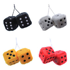 Auto Car Truck Fuzzy Plush Dice Rear View Mirror Hanging Ornaments Dice 3 Inches