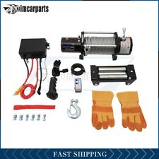 1x Electric Winch Steel Cable 12500lbs 12v Tow Towing Truck Trailer W Remote