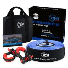 Aya Gear Recovery Kit 3x30ft Tow Snatch Rope 34 D-ring Shackles2pcs