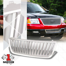 Silver Vertical Slat Badgeless Upper Front Hood Grille For 03-06 Ford Expedition