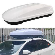 14 Ft Abs Car Roof Top Box Cargo Luggage Carrier 2 Locks Toolless Install White