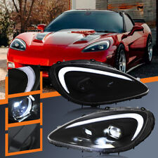 Led Headlights Assembly For 2005-2013 C6 Corvette Head Lamps Drl High Low Beam