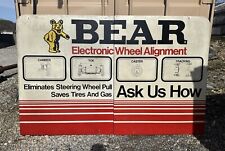 Vintage Bear Wheel Alignment Sign Metal Gas Oil Garage Wall Decor Large