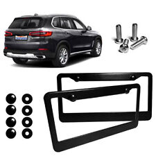 2 Pcs Protect Car License Plates Front Rear Frames For Jetta Usa Size Black