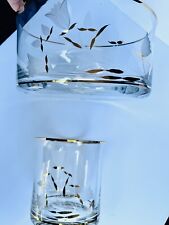 Vintage Mcm Glass Trayice Buckets Its A Dilly By Gailstyn 22k Gold Rims