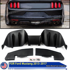 Rear Lower Diffuser For 15-17 Ford Mustang Rtr Style Side Corner Apron Lip Black