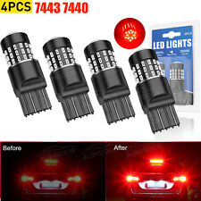 4pcs 7443 7440 Led Red Anti-flashing Brake Stop Tail Parking Light Bulbs