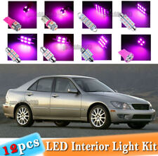 12pcs Pink Led Car Interior Light Bulbs Package Kit Fit 2001-2005 Lexus Is300