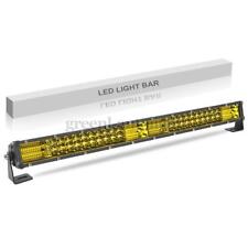 20inch Yellow Tri Row Led Work Light Bar Offroad Spot Flood Combo Driving Truck