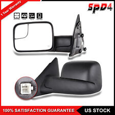 Pair Tow Mirrors For 03-08 Dodge Ram 1500 2500 3500 Power Heated Flip-up Folding