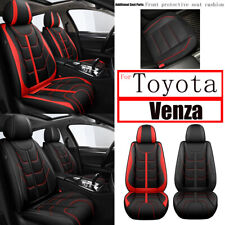 Front Rear 25seat Covers Pu Leather For Toyota Venza 2009-2023 Cushion Red