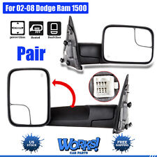 Power Heated Tow Mirrors Flip-up For 02-08 Dodge Ram 1500 03-09 2500 3500 Pair