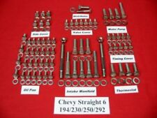 Chevy Engine Bolts Kit Stainless Steel Straight 6 Cylinder 194 230 250 292 Hex